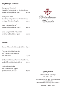 Karte Weinstube Juni - Bockenheimer Weinstube