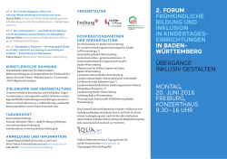 Flyer 2. Forum Frühkindliche Bildung und Inklusion