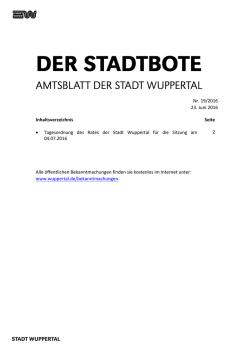 Nr. 19/2016 23. Juni 2016 Inhaltsverzeichnis Seite