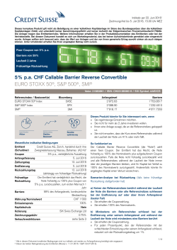 5% p.a. CHF Callable Barrier Reverse Convertible EURO STOXX 50
