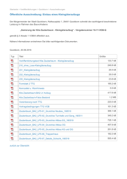 ffentliche Ausschreibung: Einbau eines Kleingteraufzugs