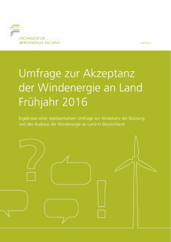 Umfrageergebnissen - Fachagentur Windenergie an Land