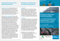 Hintergrund und Zielsetzung des Bodenschutzworkshops Die