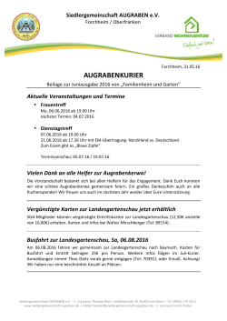 augrabenkurier - Siedlergemeinschaft Augraben Forchheim