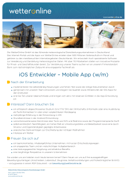 iOS Entwickler – Mobile App (w/m)