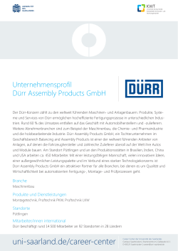 Unternehmensprofil Dürr Assembly Products GmbH