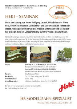 heki - seminar - Hess Modellbahnen