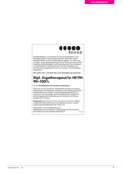 Dipl. Ergotherapeut/in HF/FH 90&ndash;100%