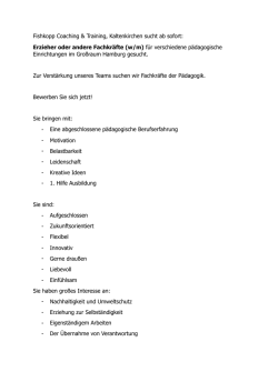Erzieher oder andere Fachkräfte (w/m)