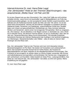 Hotelbericht - Hotel Vier Jahreszeiten