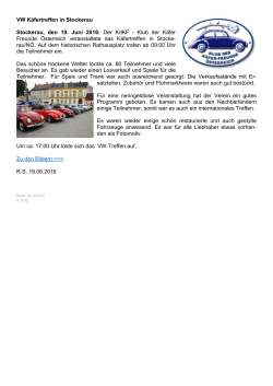VW Käfertreffen in Stockerau Stockerau, den 19. Juni 2016