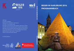 REGER in KaRlsRuhE 2016 PRoGRammbuch - Max-Reger