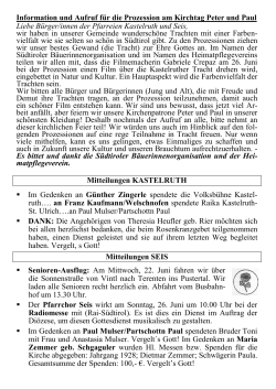 19.-26.06.2016 - Pfarrgemeinde Kastelruth