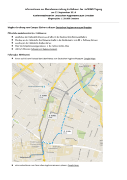 Informationen zur Abendveranstaltung im Rahmen der UniWiND