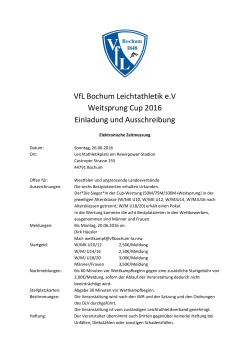 Ausschreibung - VfL Bochum Leichtathletik