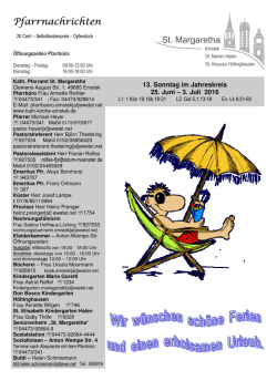 Pfarrnachrichten - Kath. Kirchengemeinde St. Margaretha Emstek