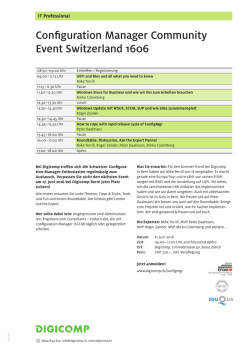 Configuration Manager Community Event Switzerland