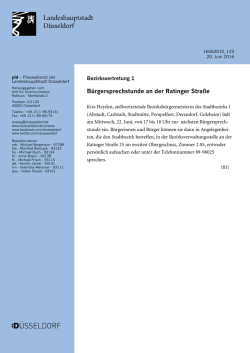 Bürgersprechstunde an der Ratinger Straße