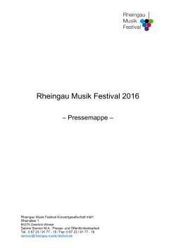 Pressemappe Rheingau Musik Festival 2016