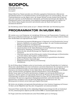 Programmator/in Musik