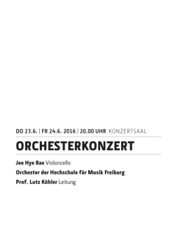 ORCHESTERKONZERT - Hochschule für Musik Freiburg