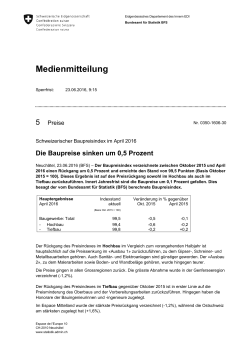 Die Baupreise sinken um 0,5 Prozent