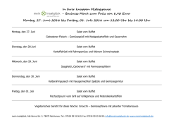 In Ihrer knappen Mittagspause - Business Men&uuml; zum Preis von 8,90