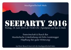 Plakat Seeparty 2016 - Musikgesellschaft Mols