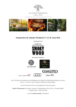 Menü Baden Baden Smoky Wood Veranstaltung