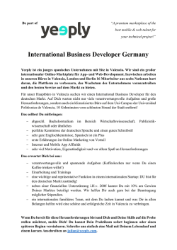 International Business Developer Germany