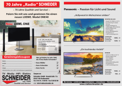 70 Jahre „Radio“ - Radio Schneider GmbH