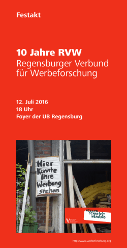 10 Jahre RVW Regensburger Verbund für Werbeforschung