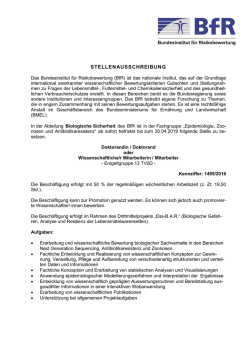 Doktorandin/Doktorand oder Wissenschaftliche Mitarbeiterin