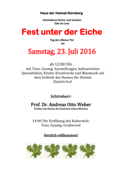 Fest unter der Eiche - Haus der Heimat eV N&uuml;rnberg