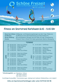 Infos am Sportstrand Karlshagen oder unter 0179 66 533 96