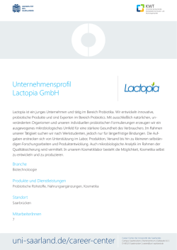 Lactopia GmbH - Universität des Saarlandes