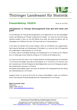 Pressemitteilung 152/2016 - Thüringer Landesamt für Statistik
