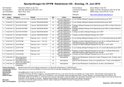 Sportprüfungen für HF/FM Niederbüren SG