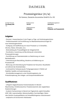 Prozessingenieur (m/w)