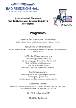 Programm Fest der Kulturen 2016 - Bad Friedrichshall