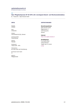 Dipl. Pflegefachperson HF 40-50% (f&uuml;r vorwiegend Abend