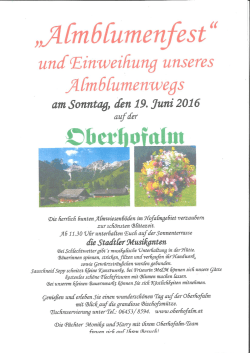 Page 1 „Almblumenfest“ und Einweihung unseres Almblumenwegs