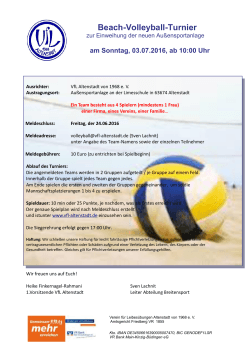 Ausschreibung Beach-Volleyball