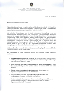Schreiben Bundesminister Registrierkassen