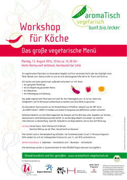 Workshop für Köche - aromatisch vegetarisch