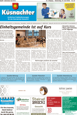 Einheitsgemeinde ist auf Kurs