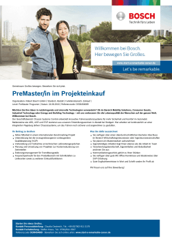 PreMaster/in im Projekteinkauf