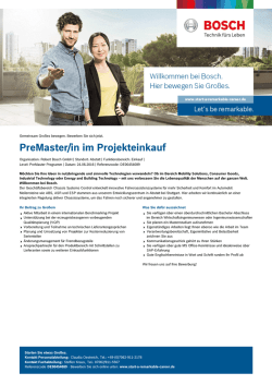 PreMaster/in im Projekteinkauf