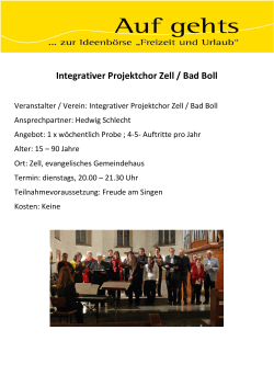 Integrativer Projektchor Zell / Bad Boll
