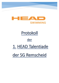 Ergebnisse der 1. HEAD-Talentiade - SG